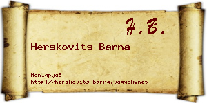 Herskovits Barna névjegykártya