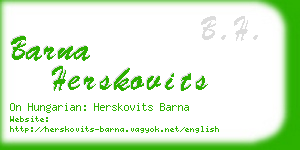 barna herskovits business card
